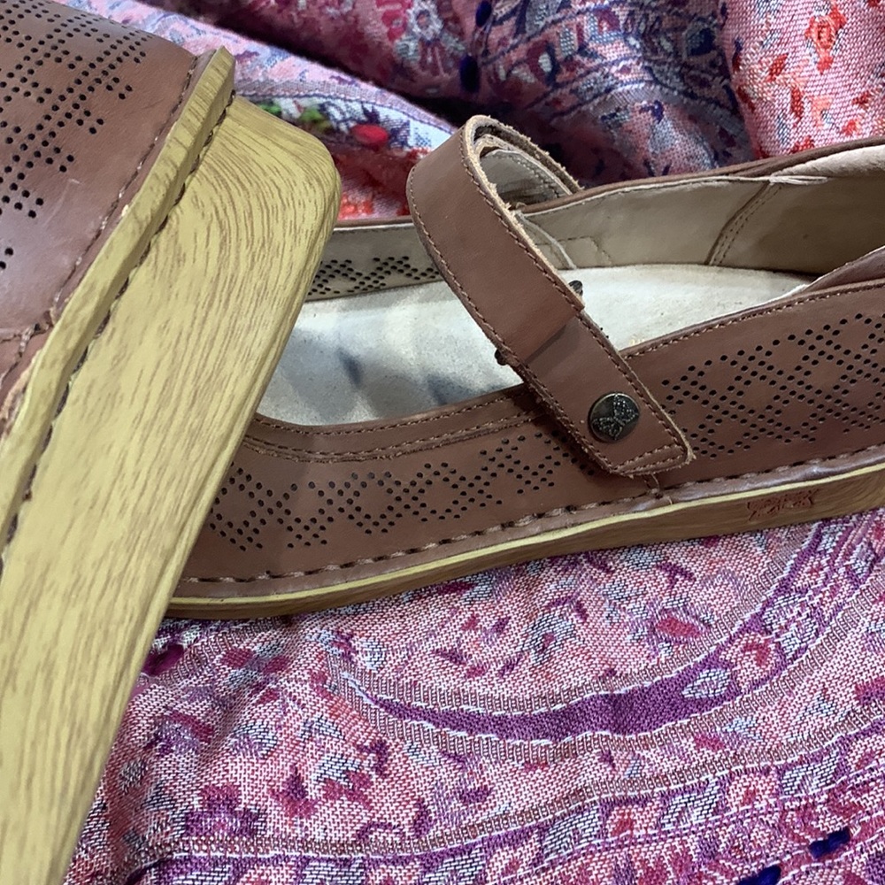 Alegria Chocolate Perforated Loafers - Picture 2 of 14